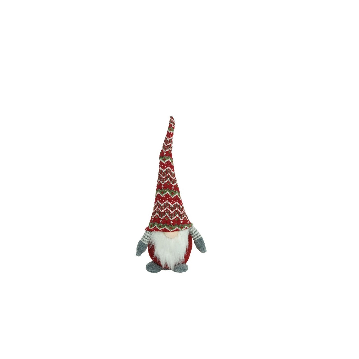 Ornament de Craciun spiridus, Flippy, rosu/gri, textil, 52 cm-0