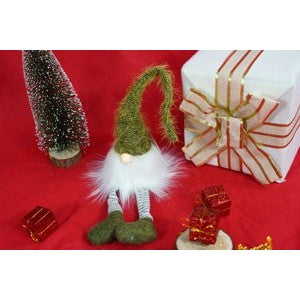 Ornament de Craciun spiridus, Flippy, verde/alb, textil, 52 cm-3