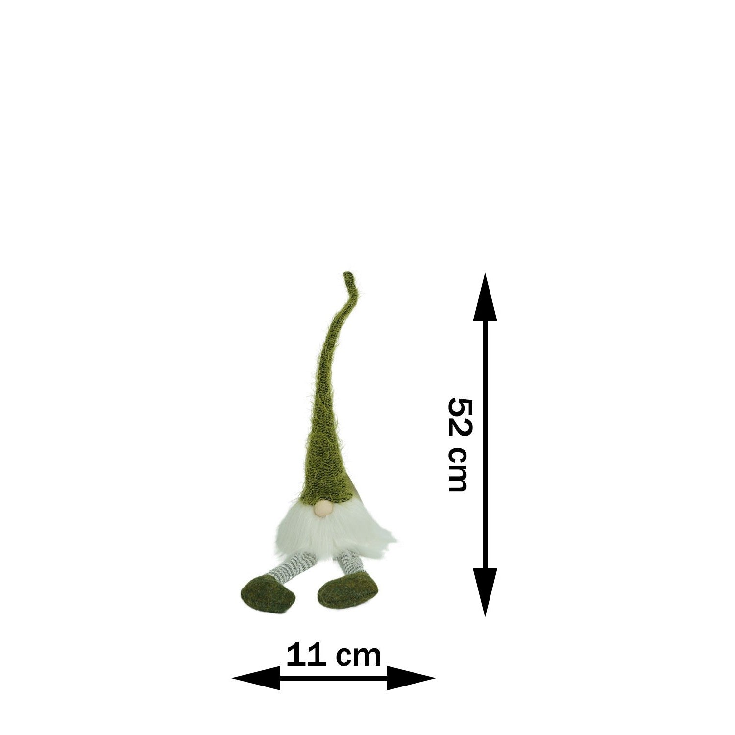 Ornament de Craciun spiridus, Flippy, verde/alb, textil, 52 cm-8