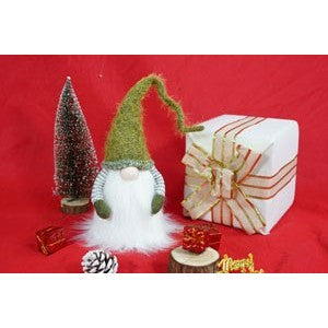 Ornament de Craciun spiridus, Flippy, verde/alb, textil, 53 cm-3