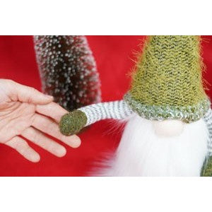 Ornament de Craciun spiridus, Flippy, verde/alb, textil, 53 cm-7