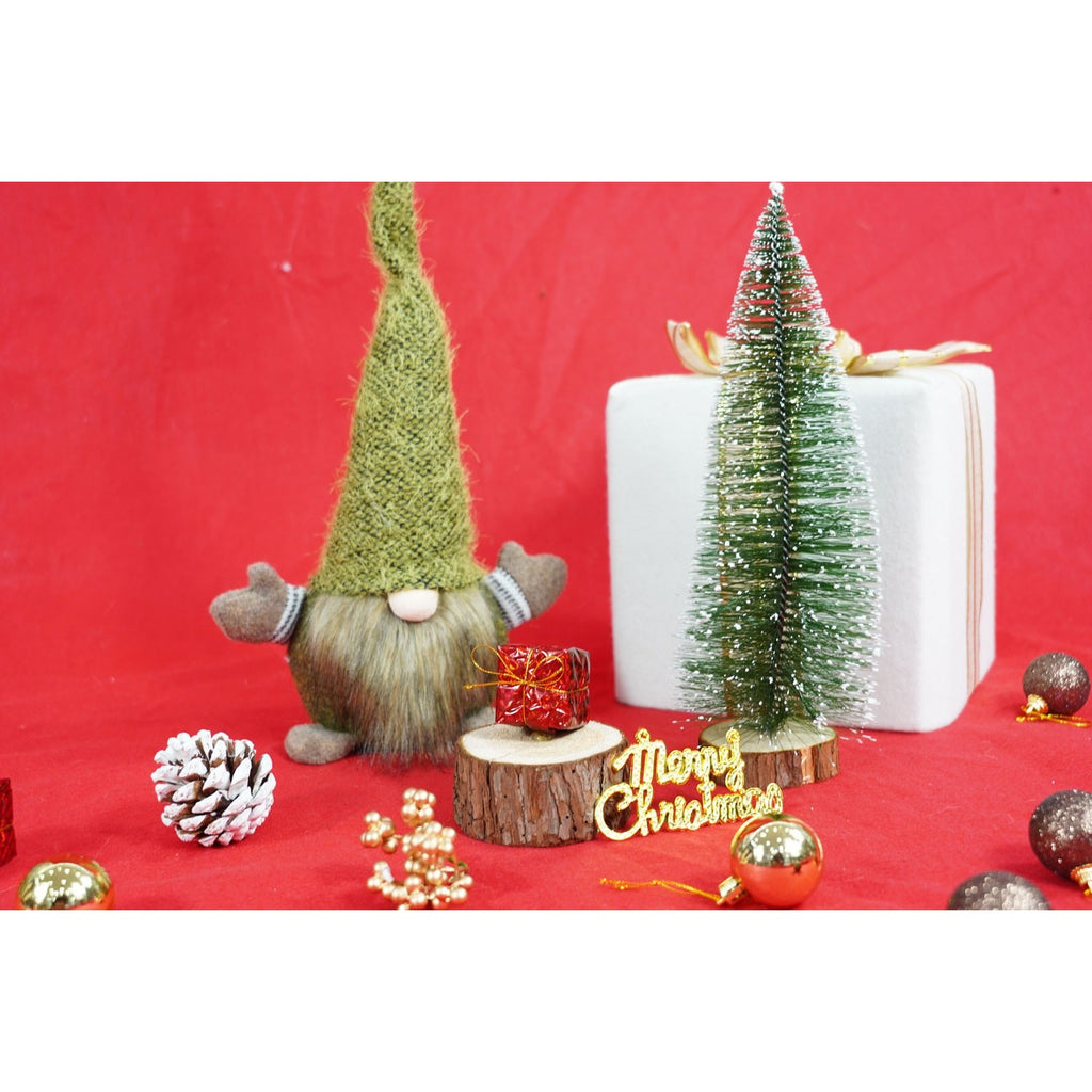 Ornament de Craciun spiridus, Flippy, verde/maro, textil, 56 cm-2
