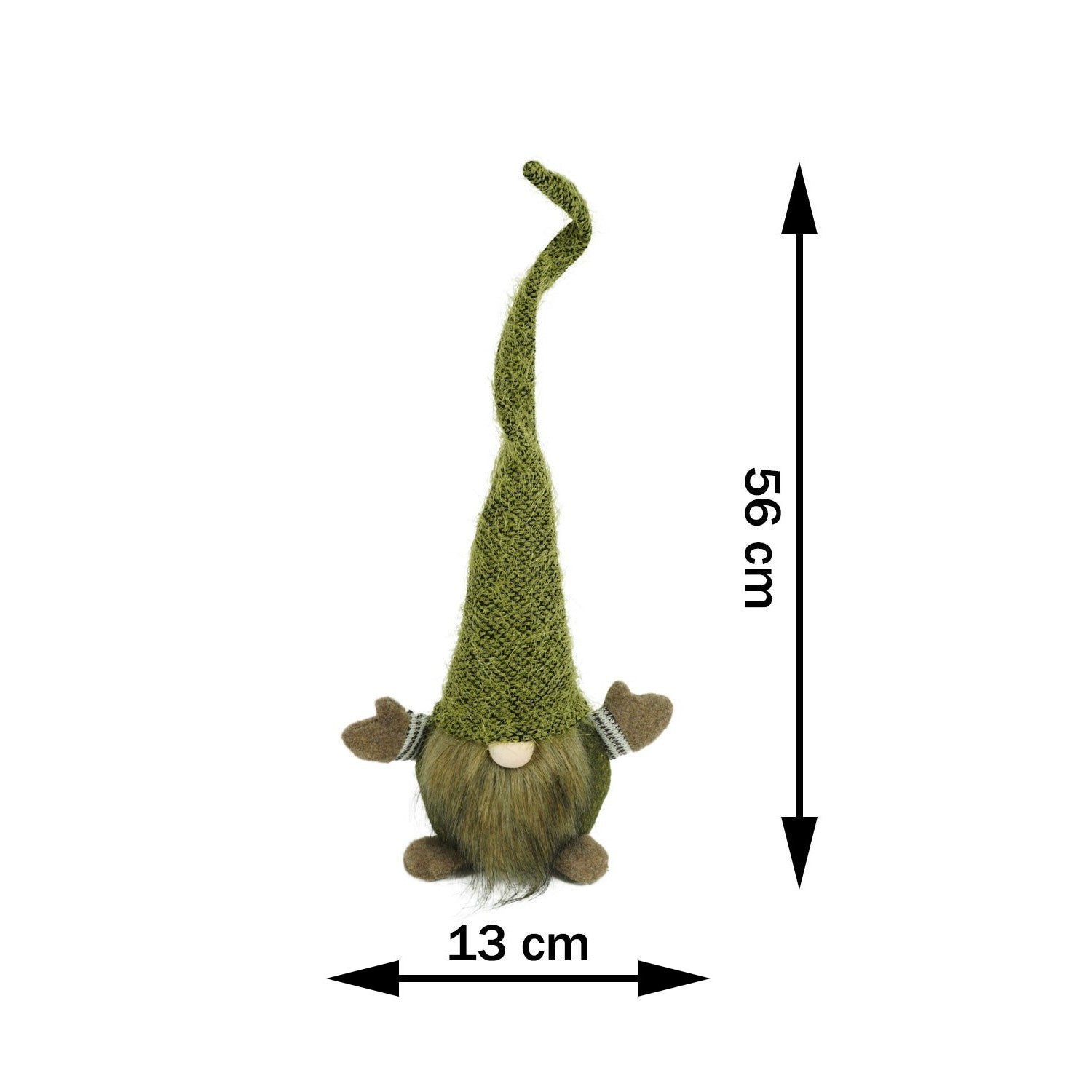 Ornament de Craciun spiridus, Flippy, verde/maro, textil, 56 cm-12