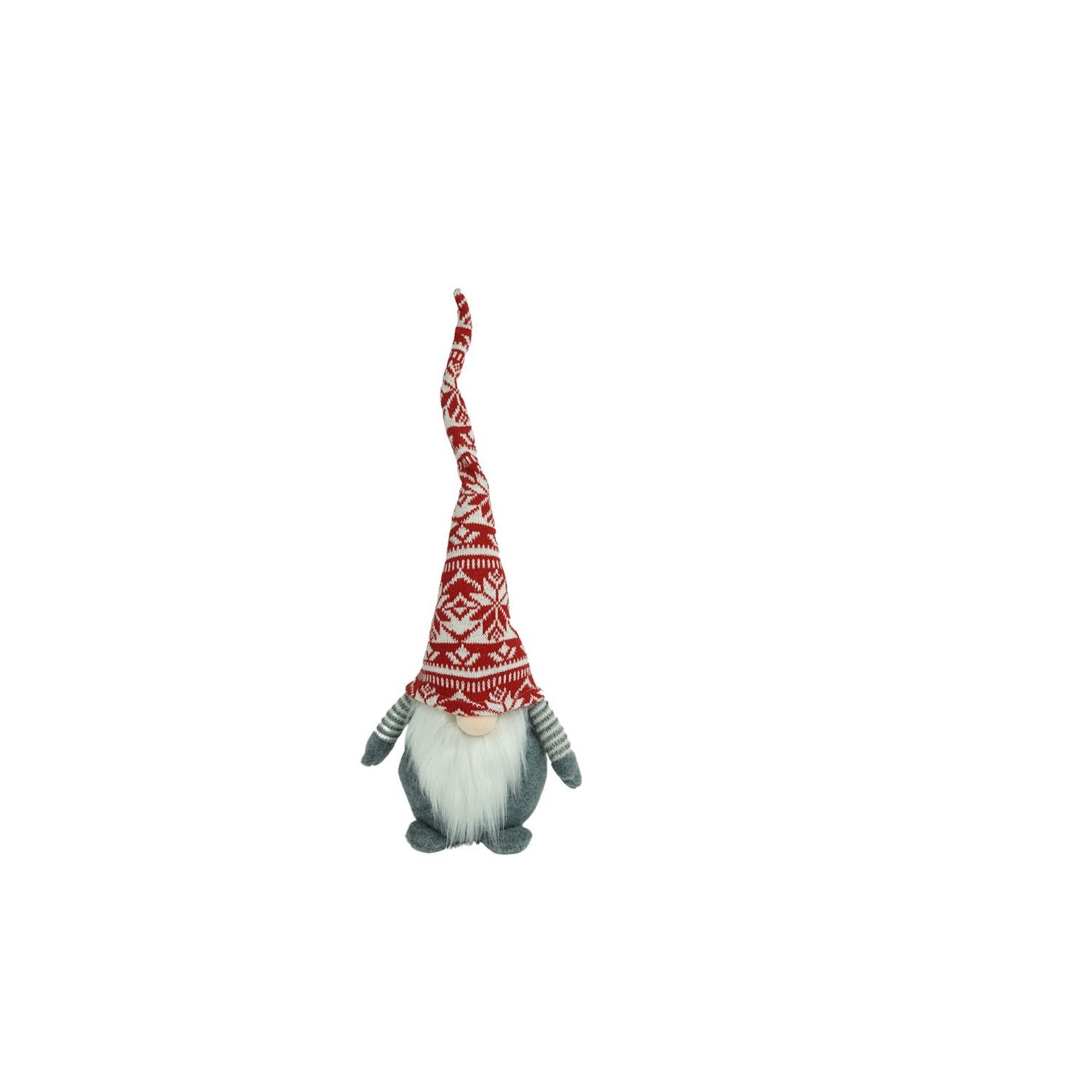 Ornament de Craciun spiridus model 2, Flippy, rosu/gri, textil, 45 cm-1