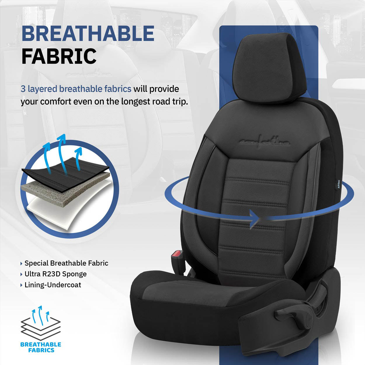 Set huse scaun auto PREMIUM, Universale, nefractionate, OTOM COMFORTLINE 209-3