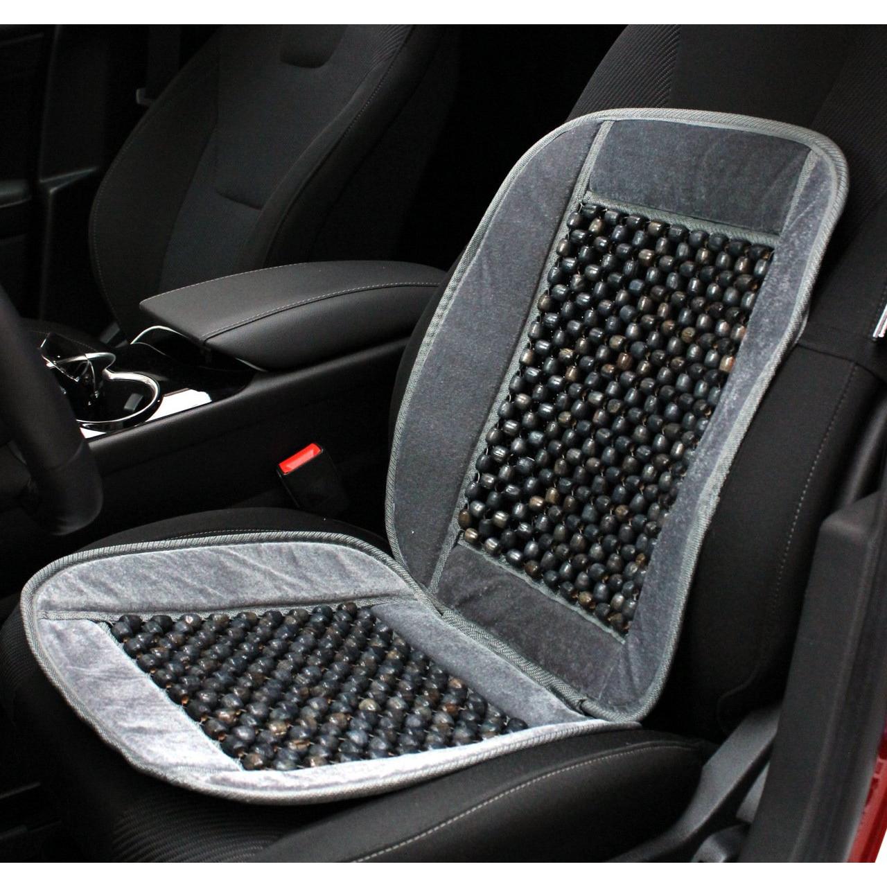 Huse auto cu bile de masaj din lemn si margine de plus gri CSM-01-Grey-1