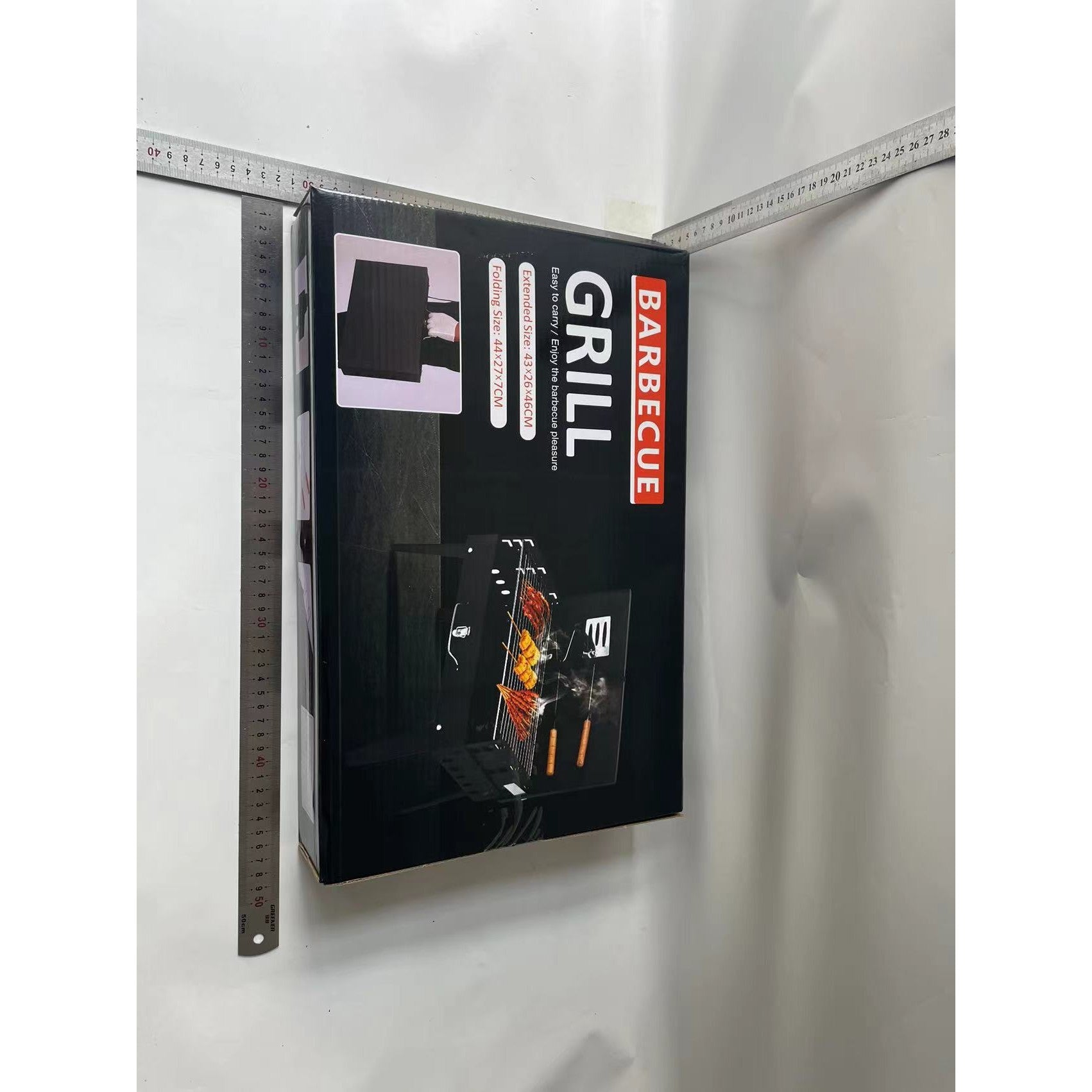 Gratar Portabil, Flippy, Pliabil, Tip Diplomat, Accesorii pentru Gatit Incluse, 46x43x26 cm, Negru-1