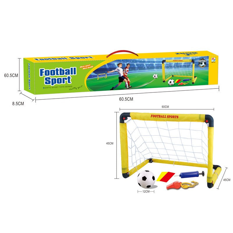 Set Poarta de Fotbal pentru Copii, Flippy, 45x60 cm, Minge, Cartonase, Pompa, Fluier, Interactiv, Distractiv, Galben-1
