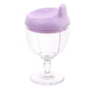 Pahar din Plastic Transparent cu Picior, Flippy, pentru Copii, 14 x 7.7 cm, cu Cioc Antiscurgere, + 3 Ani, Fara Maner, Mov-0