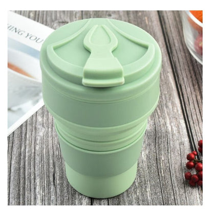 Pahar pliabil din silicon Flippy, pentru calatorii, camping, 500 ml, verde-3