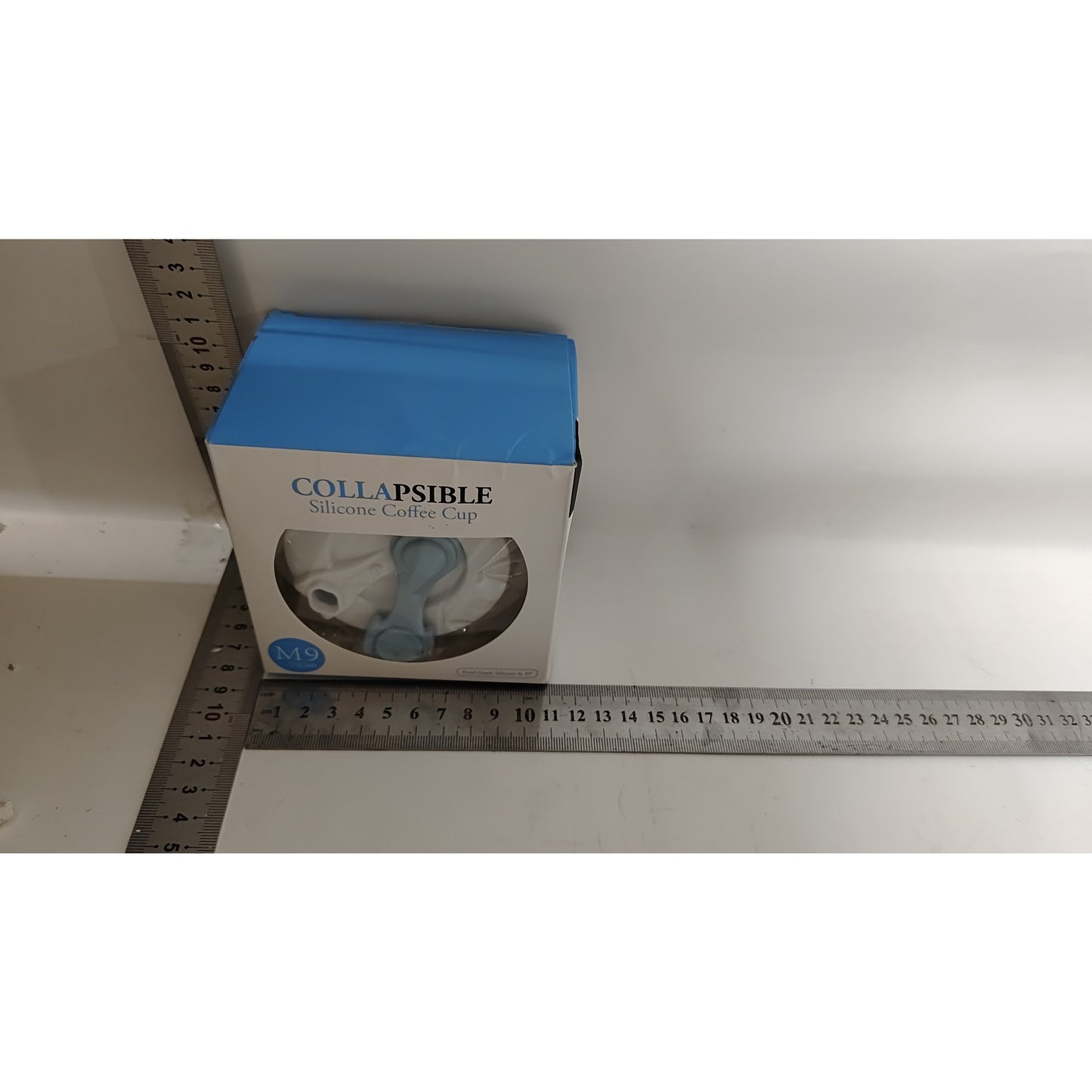 Pahar pliabil din silicon Flippy, pentru calatorii, camping, 750 ml, pai inclus, 11.6 x 19.3 cm, albastru-4