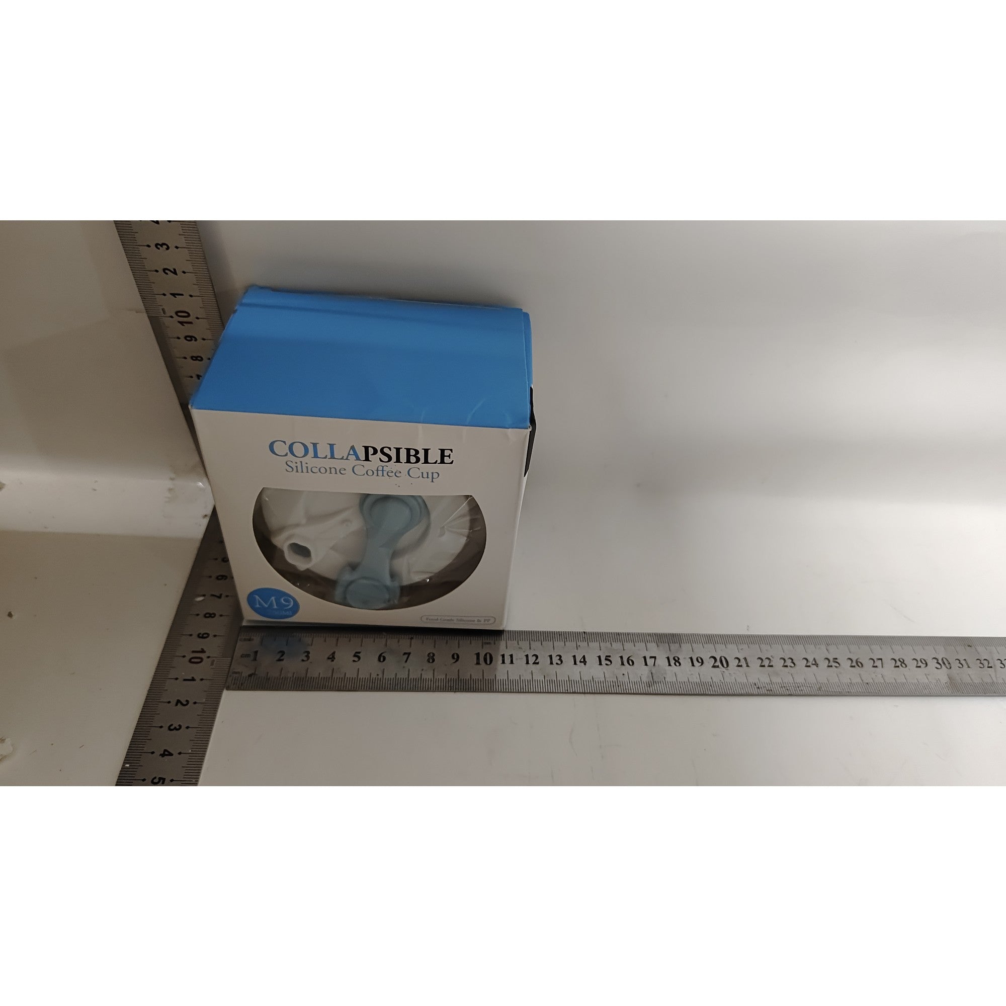 Pahar pliabil din silicon Flippy, pentru calatorii, camping, 750 ml, pai inclus, 11.6 x 19.3 cm, albastru-4