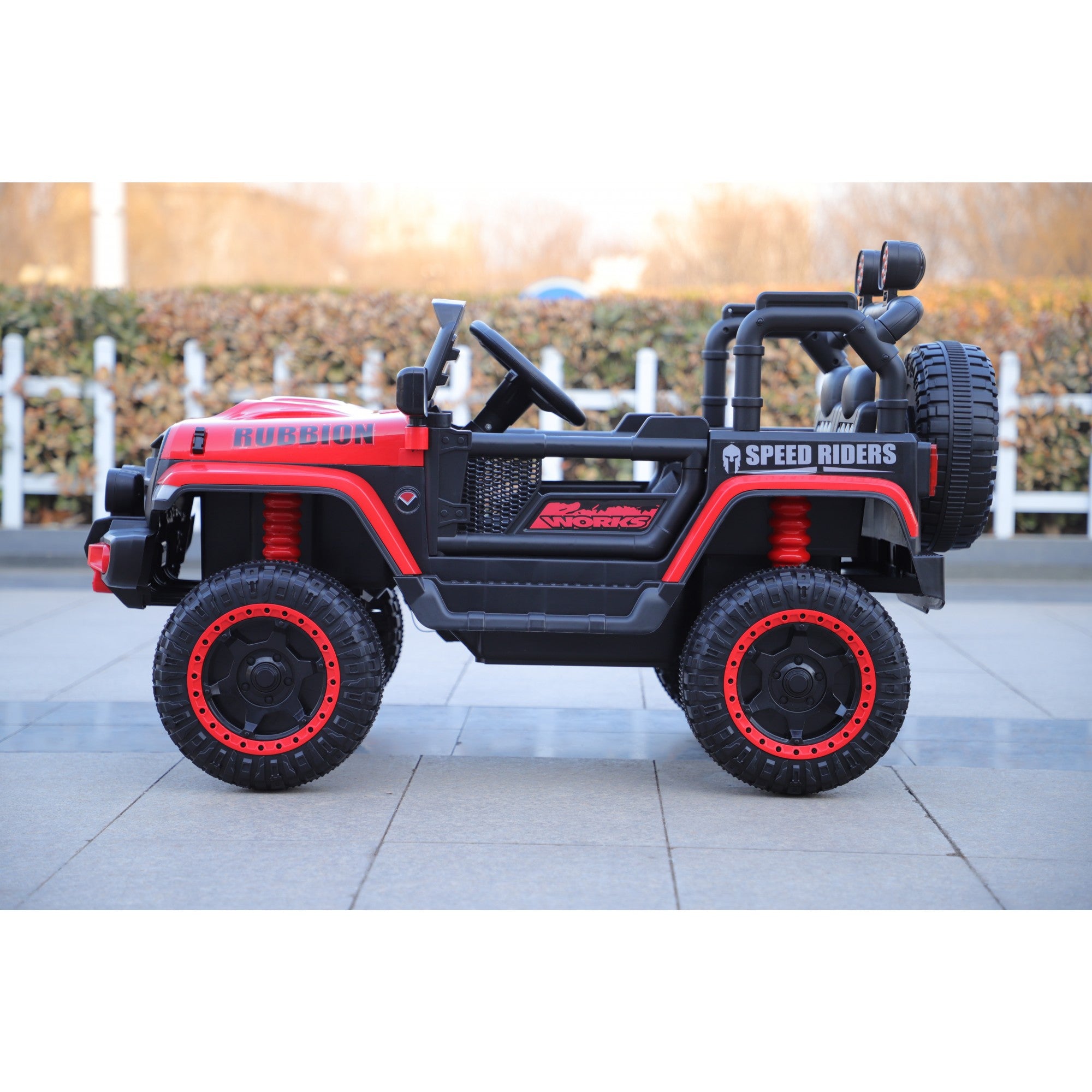 Mașină Electrică pentru Copii, Flippy, Off-Road, Conectare Bluetooth, telecomandă, Tracțiune Integrală, Lumina Intermitenta, Baterie 12V 7Ah, 120x63x68cm, Rosu-2