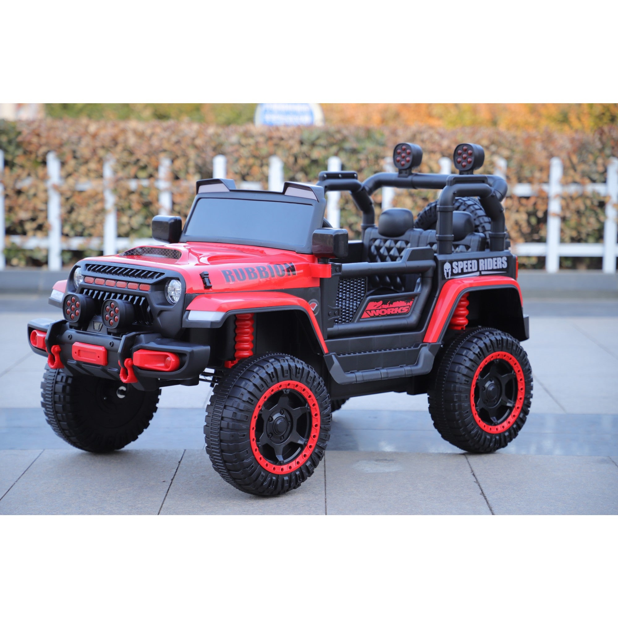 Mașină Electrică pentru Copii, Flippy, Off-Road, Conectare Bluetooth, telecomandă, Tracțiune Integrală, Lumina Intermitenta, Baterie 12V 7Ah, 120x63x68cm, Rosu-4