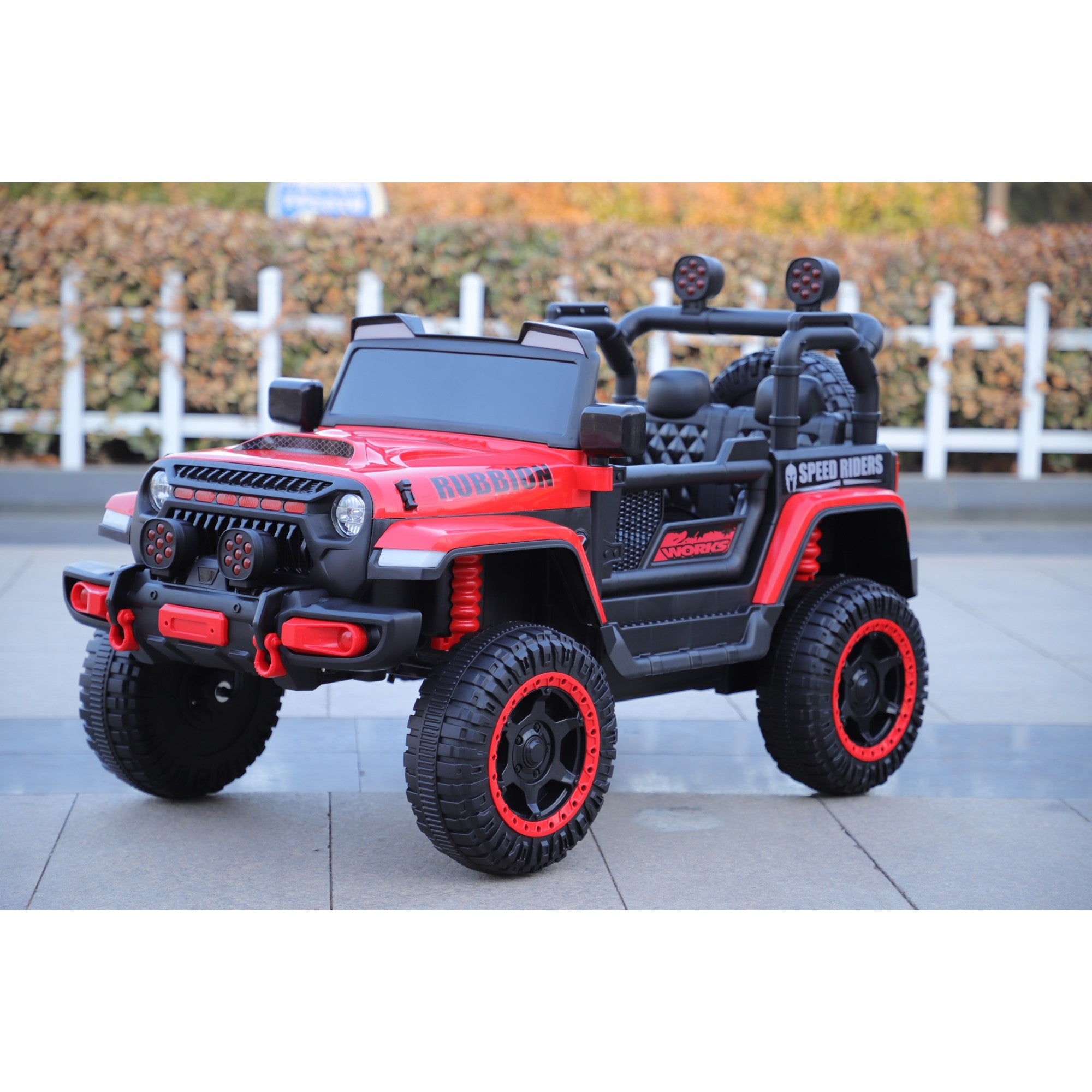 Mașină Electrică pentru Copii, Flippy, Off-Road, Conectare Bluetooth, telecomandă, Tracțiune Integrală, Lumina Intermitenta, Baterie 12V 7Ah, 120x63x68cm, Rosu-5