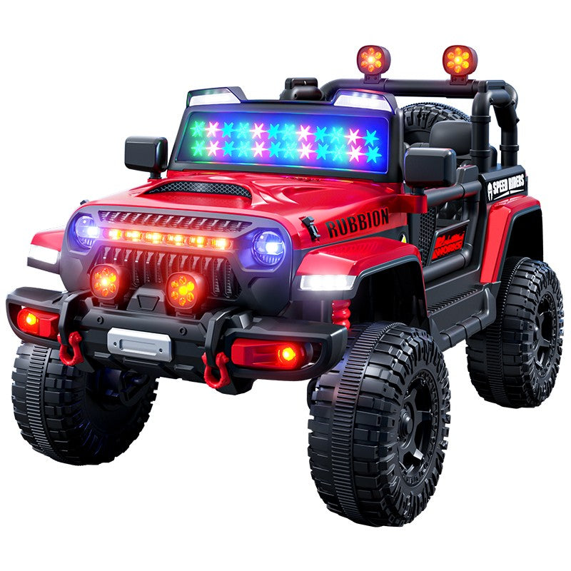 Mașină Electrică pentru Copii, Flippy, Off-Road, Conectare Bluetooth, telecomandă, Tracțiune Integrală, Lumina Intermitenta, Baterie 12V 7Ah, 120x63x68cm, Rosu-0