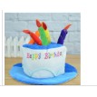 Palarie Happy Birthday, Flippy, Accesoriu pentru Petrecere, Model Tort, Tematica Aniversare, 60x60x55 cm, Albastru-0