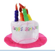 Palarie Happy Birthday, Flippy, Accesoriu pentru Petrecere, Model Tort, Tematica Aniversare, 60x60x55 cm, Roz-0