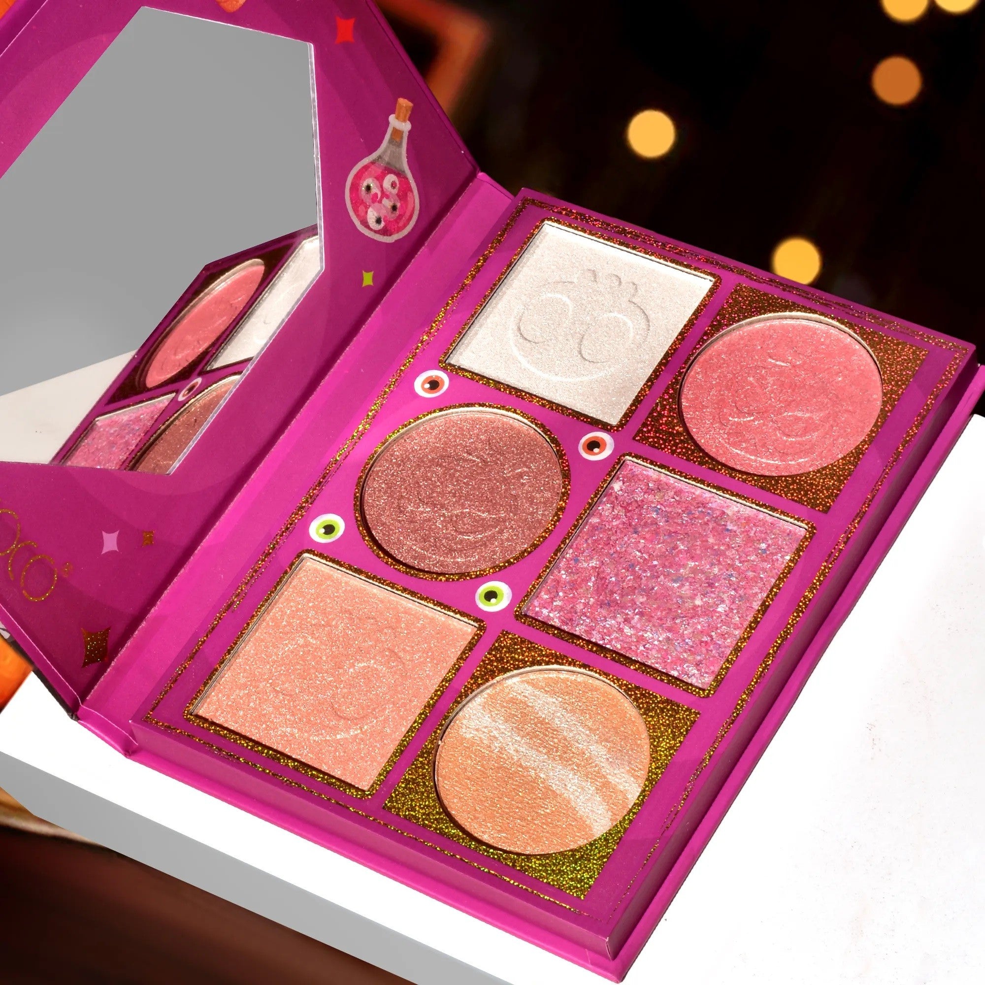 Paleta Iluminatoare, Flippy, 6 Nuante, Halloween, Culori Calde, Dreptunghiulara, 160g, Valabilitate 24 Luni, 17.4x11.5x1.3 cm, Varianta A, Nude-Rose-2