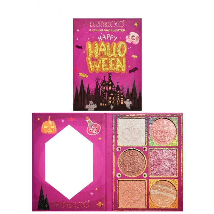 Paleta Iluminatoare, Flippy, 6 Nuante, Halloween, Culori Calde, Dreptunghiulara, 160g, Valabilitate 24 Luni, 17.4x11.5x1.3 cm, Varianta A, Nude-Rose-0