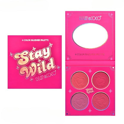 Paleta de Blush, KEVIN&amp;COCO, 4 Culori Stay Wild, 12.2 x 12.2 x 0.9 cm-3