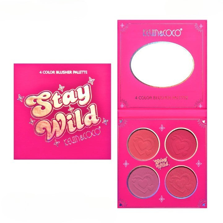 Paleta de Blush, KEVIN&amp;COCO, 4 Culori Stay Wild, 12.2 x 12.2 x 0.9 cm-3