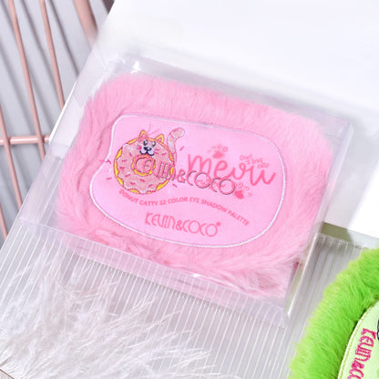 Paleta de Machiaj, KEVIN & COCO, Pink Fuzzy Fard de Pleoape,12 culori, 15 x 10.5 x 3 cm-3