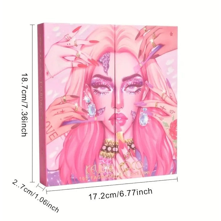 Paleta de Farduri Kevin&Coco, 105 Culori, Stil Pliabil, Conturing si Iluminator incluse, Dreptunghiulara, Fara Sulfati, Pudra Compacta, 18.7 x 17.2 x 2.7 cm, 109 g, multicolor-1