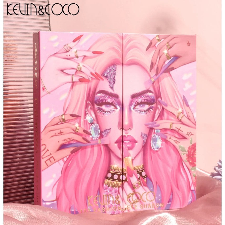 Paleta de Farduri Kevin&Coco, 105 Culori, Stil Pliabil, Conturing si Iluminator incluse, Dreptunghiulara, Fara Sulfati, Pudra Compacta, 18.7 x 17.2 x 2.7 cm, 109 g, multicolor-5