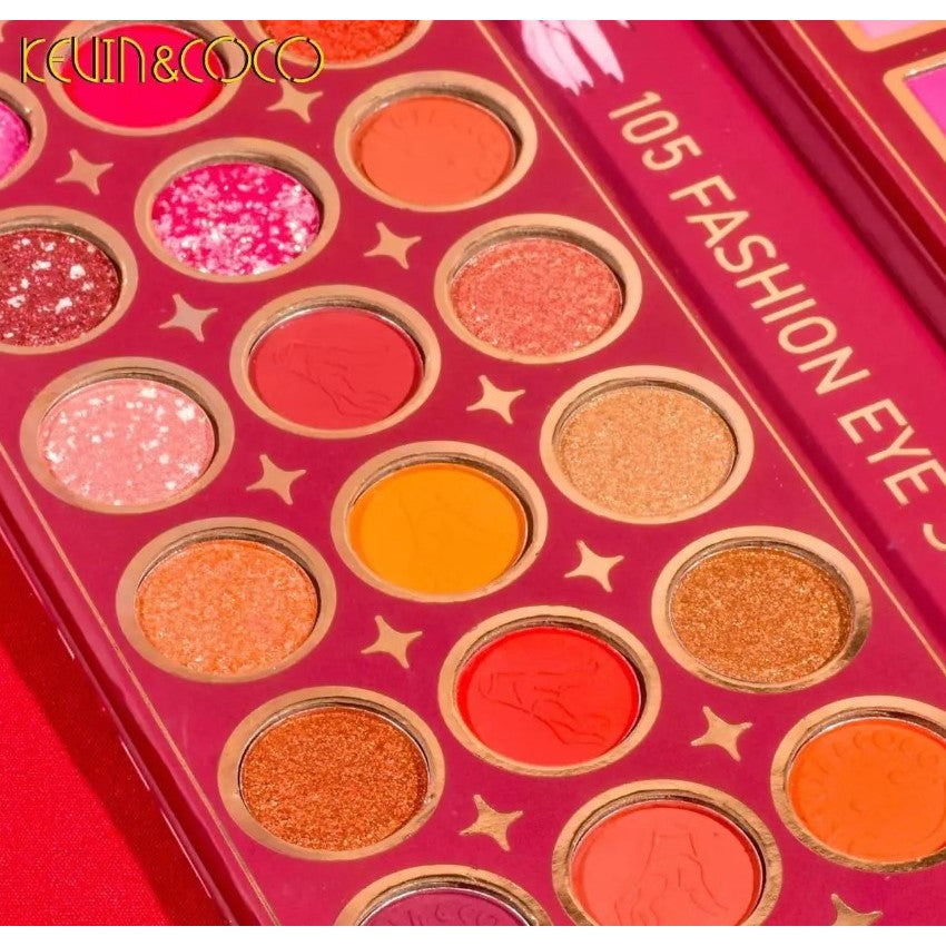 Paleta de Farduri Kevin&Coco, 105 culori, Stil Pliabil, Wednesday, Conturing, Iluminator, Blush incluse, Fara Sulfati, Pudra Compacta, 18.7 x 17.3 x 2.6 cm, 407 g, multicolor-2