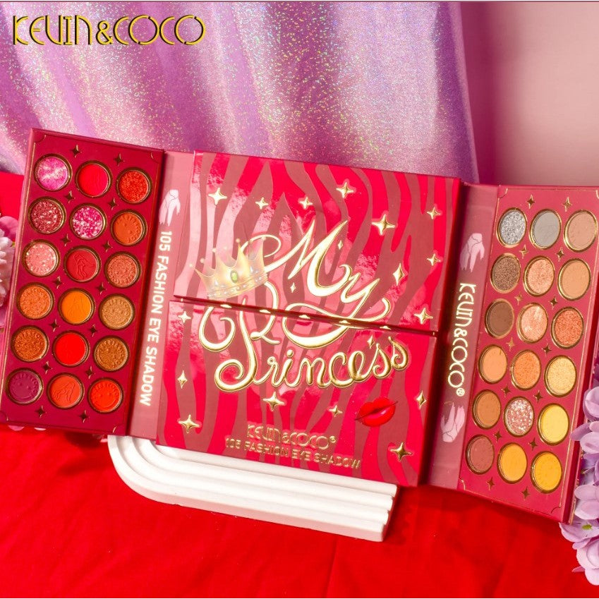 Paleta de Farduri Kevin&Coco, 105 culori, Stil Pliabil, Wednesday, Conturing, Iluminator, Blush incluse, Fara Sulfati, Pudra Compacta, 18.7 x 17.3 x 2.6 cm, 407 g, multicolor-3
