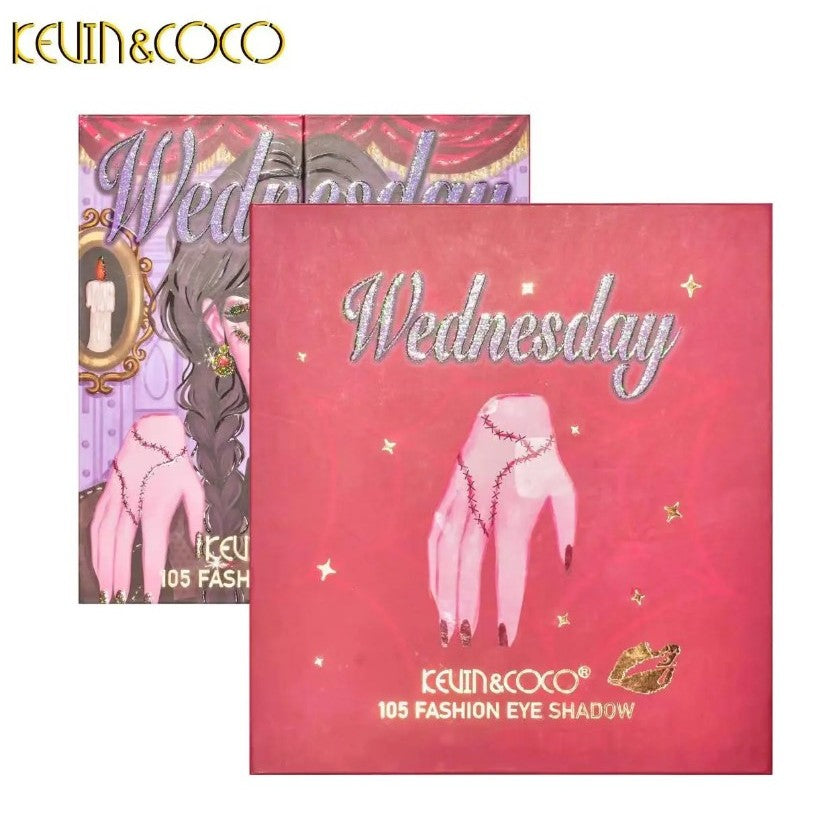 Paleta de Farduri Kevin&Coco, 105 culori, Stil Pliabil, Wednesday, Conturing, Iluminator, Blush incluse, Fara Sulfati, Pudra Compacta, 18.7 x 17.3 x 2.6 cm, 407 g, multicolor-4