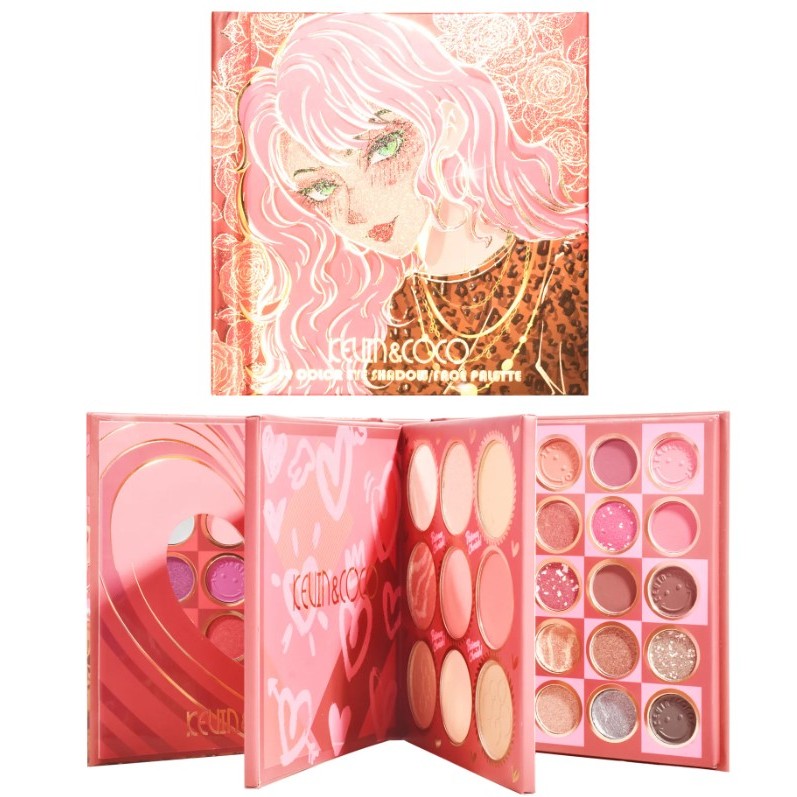 Paleta de Farduri Kevin&Coco, 59 culori, Stil Carte, 3 Straturi, Pudra Compacta, Clasic, Fara Sulfati, 14.2 x 14.2 x 2.3 cm, 80 g, multicolor-0