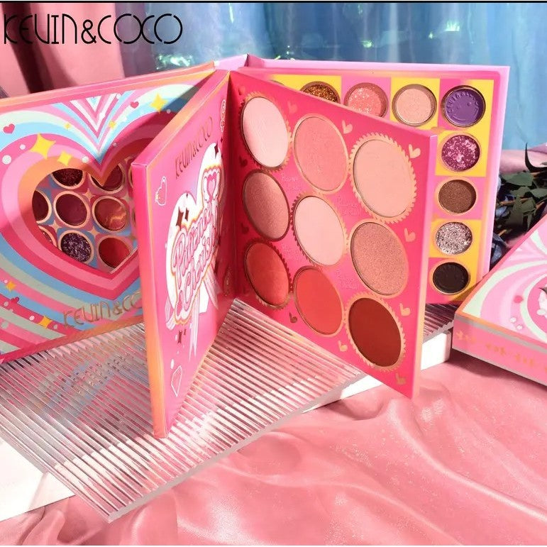 Paleta de Farduri Kevin&Coco, 59 culori, Stil Carte, 3 Straturi, Pudra Compacta, Clasic, Fara Sulfati, 14 x 14 cm, 80 g, multicolor-6