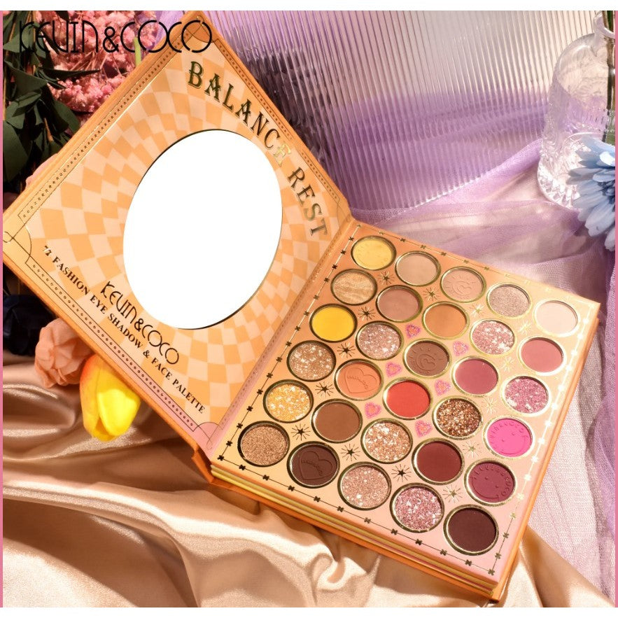 Paleta de Farduri Kevin&Coco, 72 culori, Stil Carte, 3 Straturi, Pudra Compacta, Clasic, Fara Sulfati, 14 x 14 cm, 80 g, multicolor-2