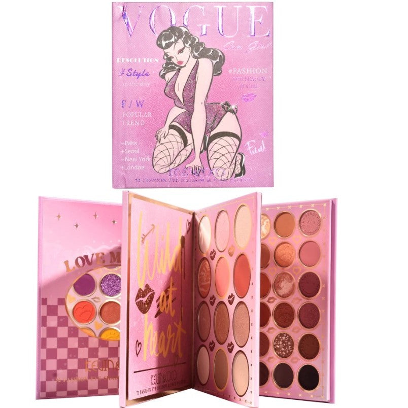 Paleta de Farduri Kevin&Coco, 72 culori, Stil Carte, 3 Straturi, Pudra Compacta, Clasic, Fara Sulfati, 14 x 14 cm, 80 g, multicolor-0