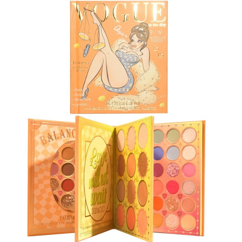 Paleta de Farduri Kevin&Coco, 72 culori, Stil Carte, 3 Straturi, Pudra Compacta, Clasic, Fara Sulfati, 14 x 14 cm, 80 g, multicolor-0