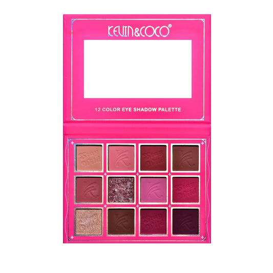 Paleta de Machiaj, KEVIN & COCO, Stay Wild. Fard de Pleoape, 12 culori, 13.6 x 10.4 x 0.9 cm-0