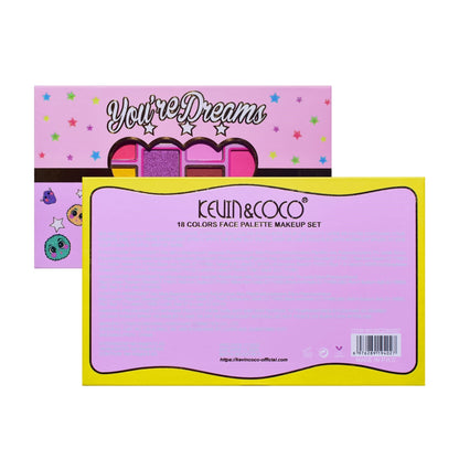 Palete de Machiaj, KEVIN & COCO, Candy Star. Fard de Pleoape, 18 culori, 19.3 x 12 x 1.4 cm-7