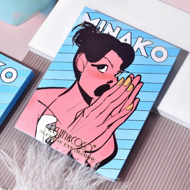 Paleta de Machiaj, KEVIN&amp;COCO, 20 Culori Blue Girl, Fard de Pleoape si Blush, Albastru-3