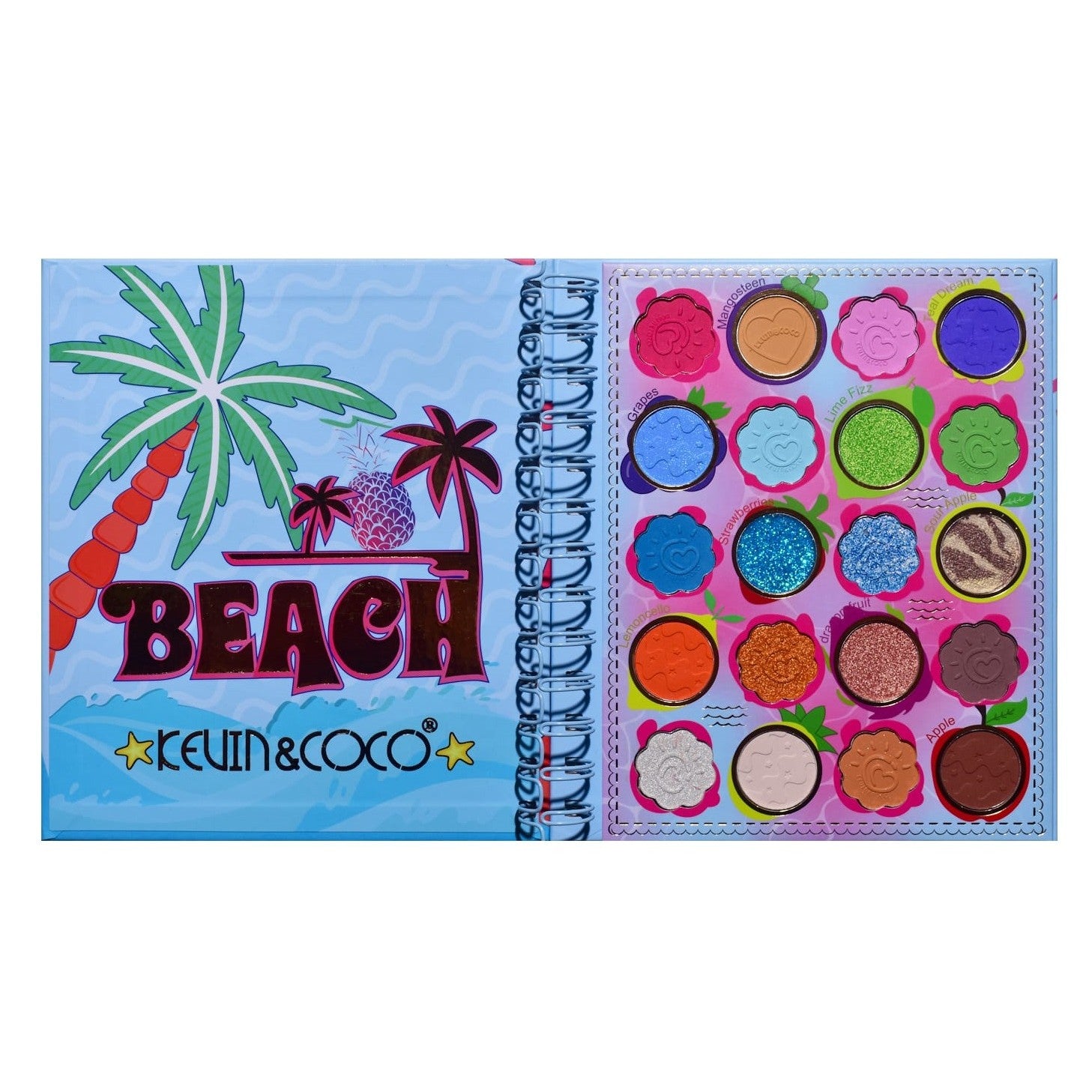 Palete de Machiaj, KEVIN & COCO, Colour Fruit Party, Fard de Pleoape, 20 culori, 15.3 x 17.4 x 1.2 cm-0