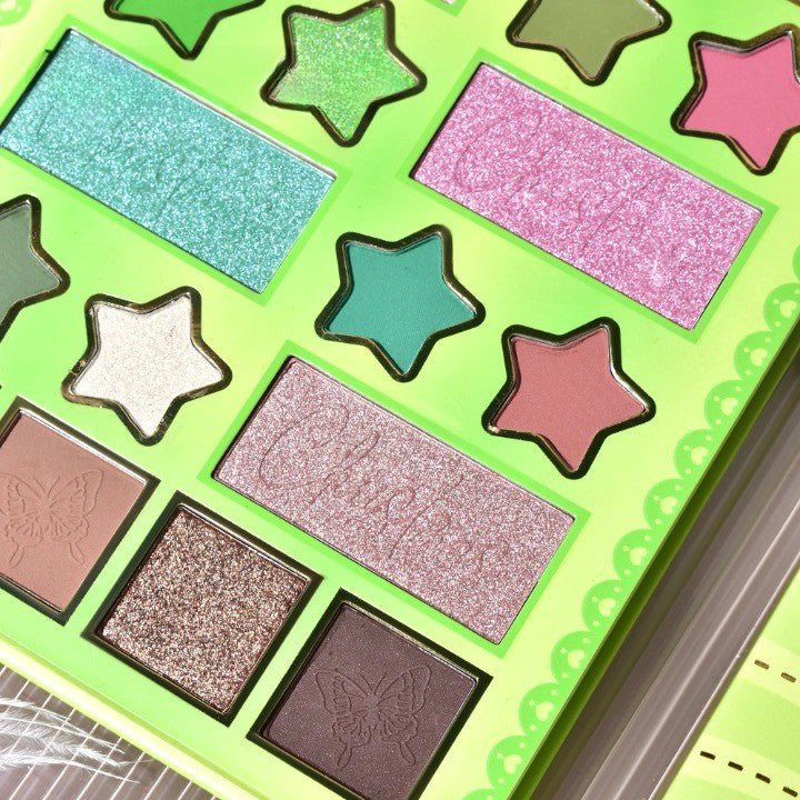 Paleta de Machiaj, KEVIN&amp;COCO, 20 Culori Green Girl, Fard de Pleoape si Blush, Verde-2