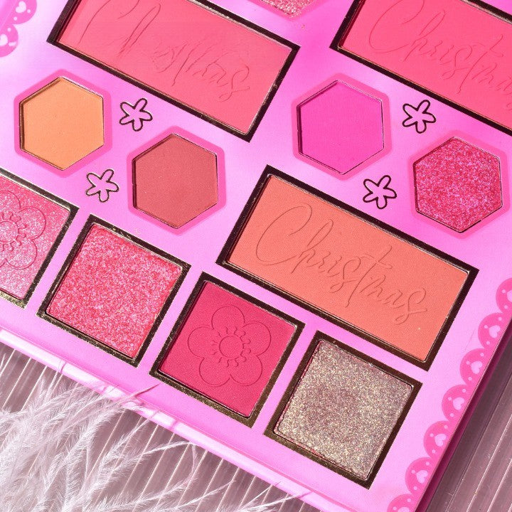 Paleta de Machiaj, KEVIN&COCO, 20 Culori Pink Girl, Fard de Pleoape si Blush, Roz-2