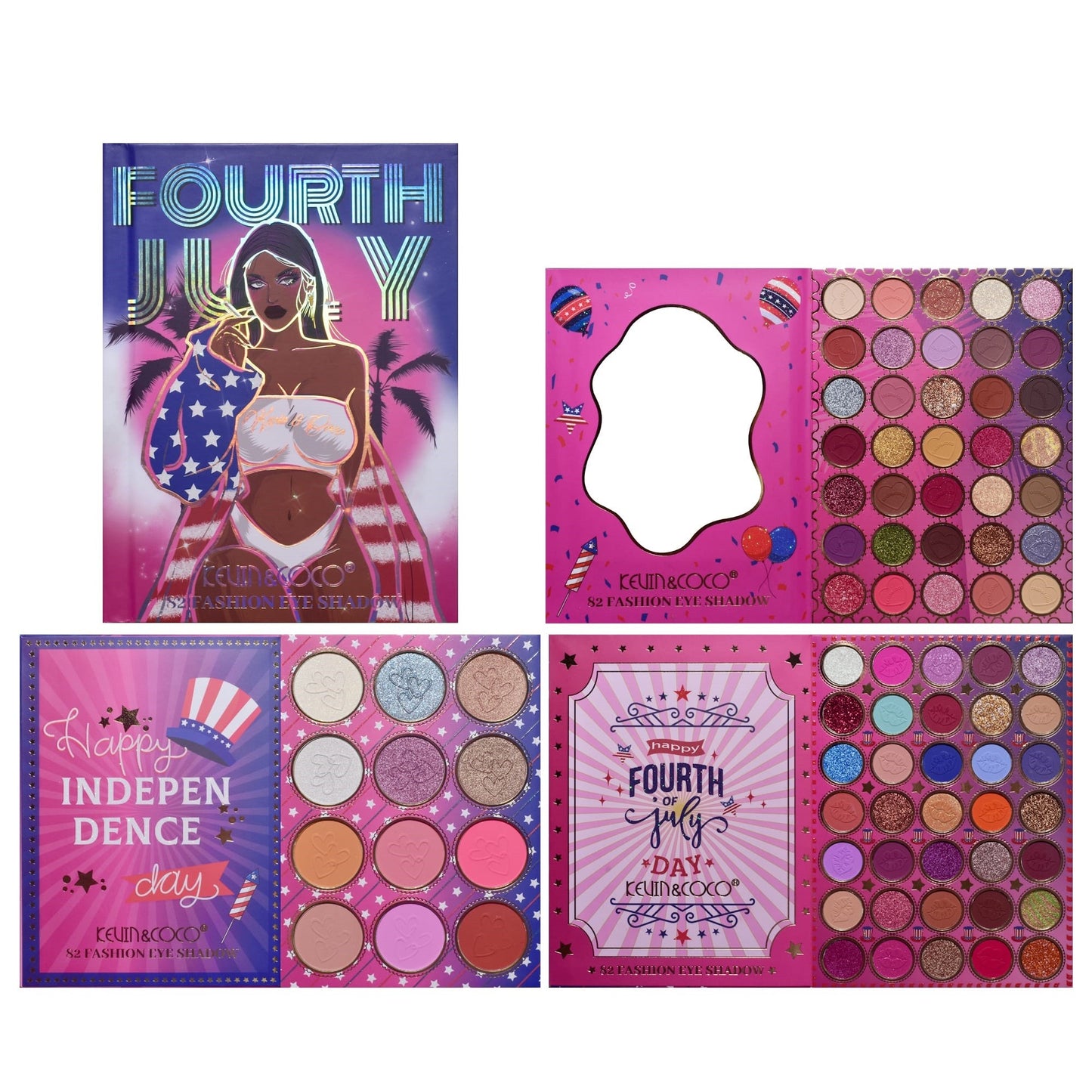Trusa de Machiaj, KEVIN & COCO, Cool Girl Book, 82 culori, 16 x 21.5 x 2.5 cm-0