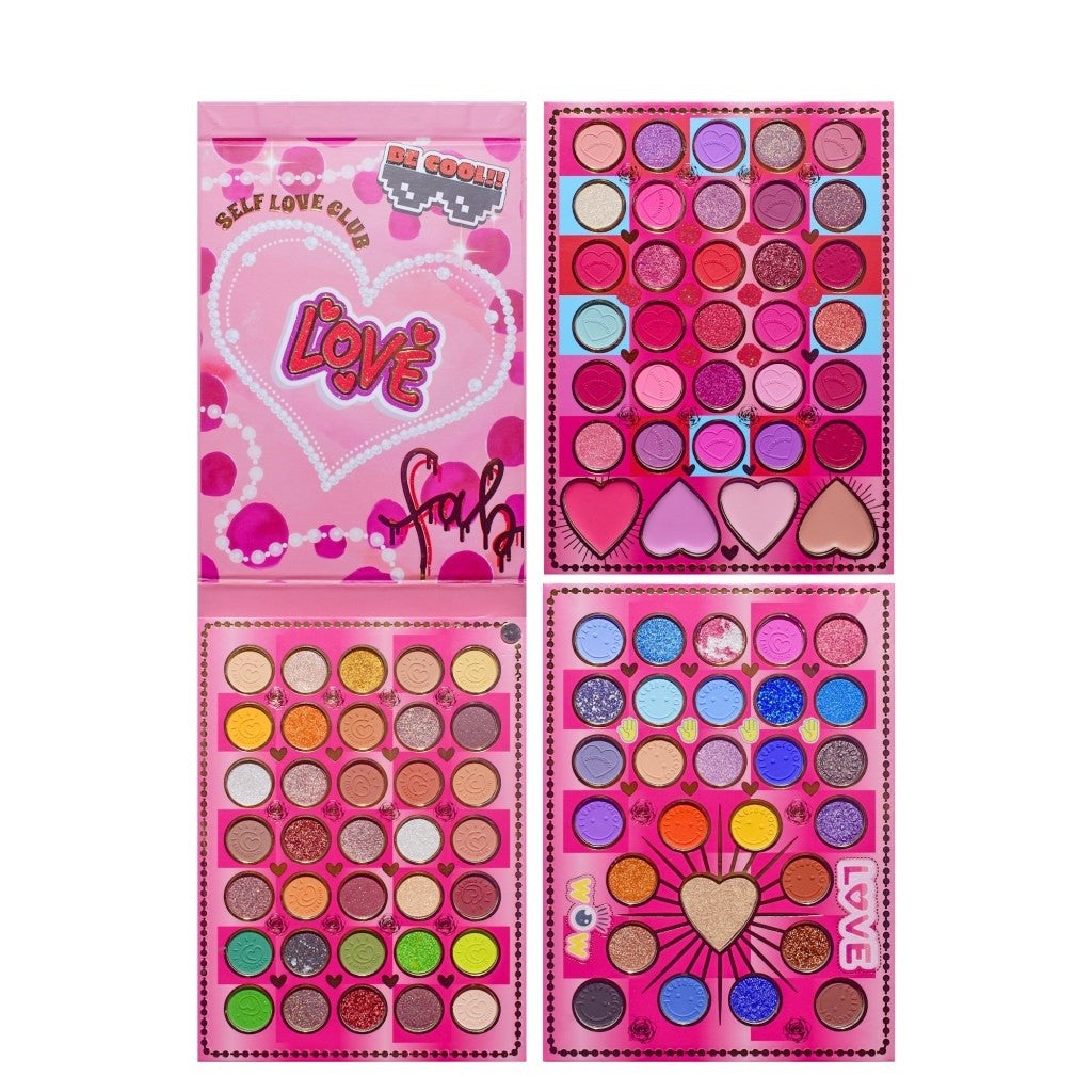 Trusa de Machiaj, KEVIN & COCO, Mean Girl Rose, Fard de Pleoape, Iluminator, Blush Cremos, 97 culori, 21 x 15.7 x 2.4 cm-5