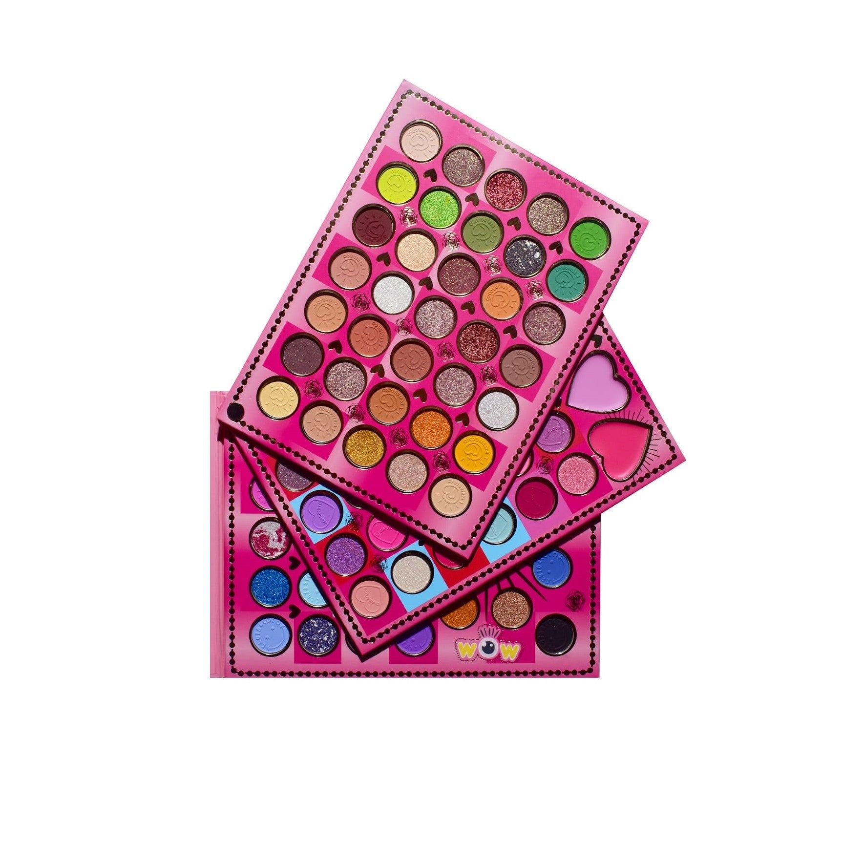 Trusa de Machiaj, KEVIN & COCO, Mean Girl Rose, Fard de Pleoape, Iluminator, Blush Cremos, 97 culori, 21 x 15.7 x 2.4 cm-0