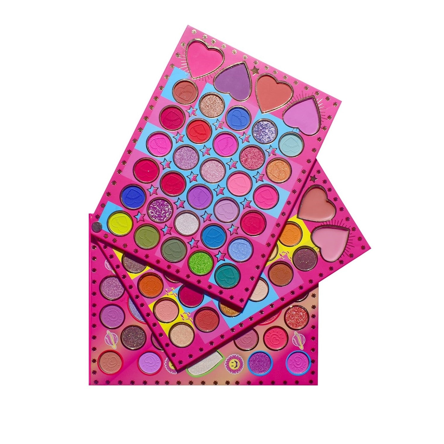 Trusa de Machiaj, KEVIN & COCO, Mean Girl Heart, Fard de Pleoape, Iluminator, Blush Cremos, 96 culori, 21 x 15.7 x 2.4 cm-4