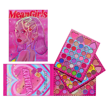 Trusa de Machiaj, KEVIN & COCO, Mean Girl Heart, Fard de Pleoape, Iluminator, Blush Cremos, 96 culori, 21 x 15.7 x 2.4 cm-8