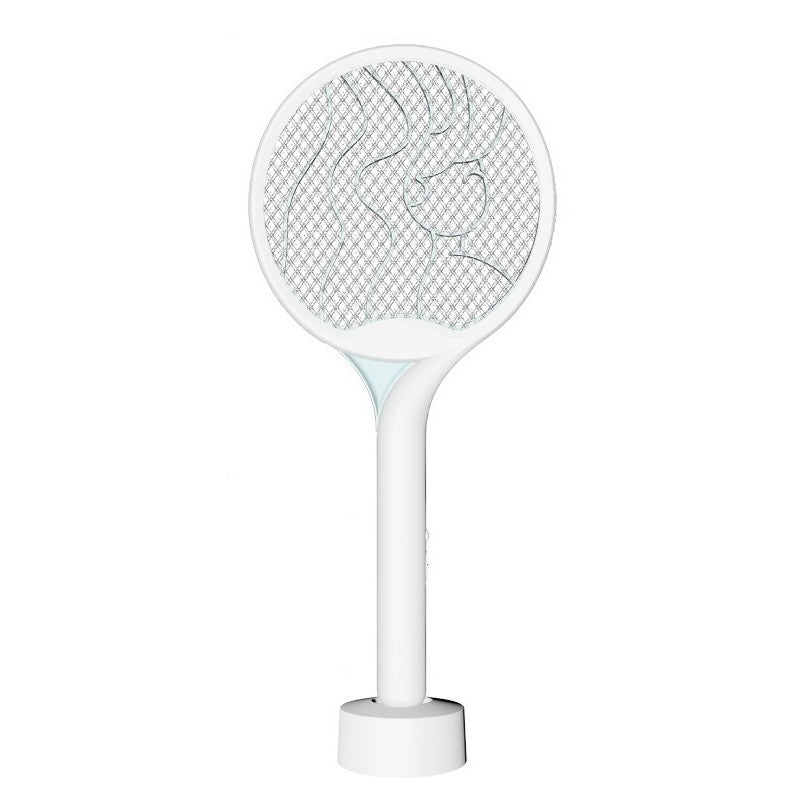 Paleta Electrica pentru Tantari, Muste si Tantari 2in1, Flippy, Reincarcabila, Incarcare USB, 2600V, Plastic, Casa si Gradina, Anti-insecte, Stand, 23x51 cm, Alb-0