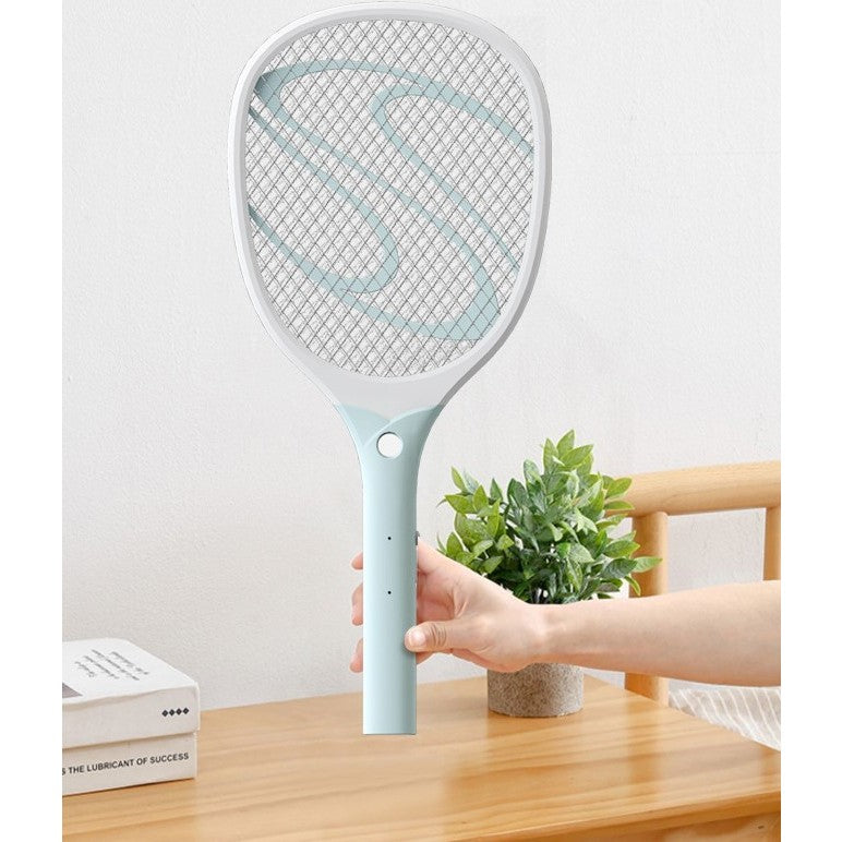 Paleta Electrica pentru Tantari, Muste sau Insecte LED, Flippy, Reincarcabila, Incarcare USB, Plastic, Casa si Gradina, Anti-insecte, Alb-Albastru-7